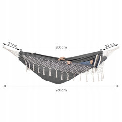 Hojdacia sieť 260x150 cm, šedá SPRINGOS ELBA