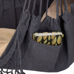 Závesné hojdacie kreslo 130x100 cm, šedo-pieskové SPRINGOS BORGO III