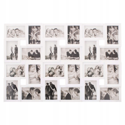Fotorámik na 24 fotiek, 86x57 cm, biely SPRINGOS PANORAMA
