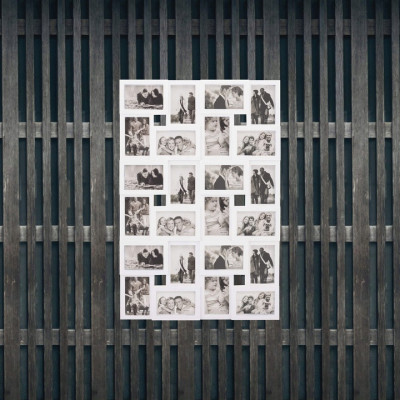 Fotorámik na 24 fotiek, 86x57 cm, biely SPRINGOS PANORAMA