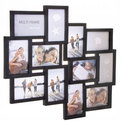 Fotorámik na 12 fotiek, 59x50 cm, čierny SPRINGOS PANORAMA