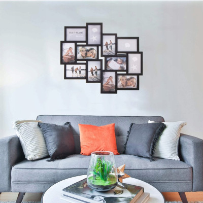 Fotorámik na 12 fotiek, 59x50 cm, čierny SPRINGOS PANORAMA