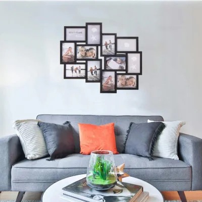 Fotorámik na 12 fotiek, 59x50 cm, čierny SPRINGOS PANORAMA