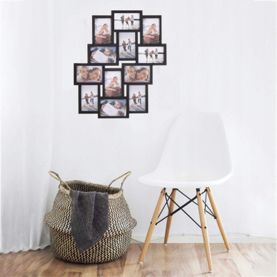 Fotorámik na 12 fotiek, 59x50 cm, čierny SPRINGOS PANORAMA