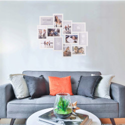 Fotorámik na 12 fotiek, 59x50 cm, biely SPRINGOS PANORAMA