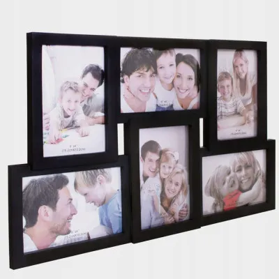 Fotorámik na 6 fotiek, 44x28 cm, čierny SPRINGOS PANORAMA