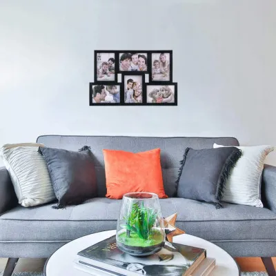 Fotorámik na 6 fotiek, 44x28 cm, čierny SPRINGOS PANORAMA