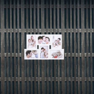 Fotorámik na 6 fotiek, 44x28 cm, biely SPRINGOS PANORAMA