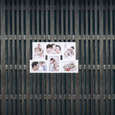 Fotorámik na 6 fotiek, 44x28 cm, biely SPRINGOS PANORAMA