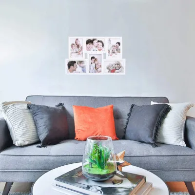 Fotorámik na 6 fotiek, 44x28 cm, biely SPRINGOS PANORAMA