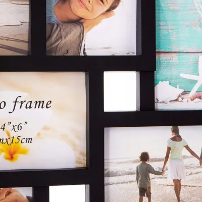Fotorámik na 10 fotiek, 53x49 cm, čierny SPRINGOS PANORAMA