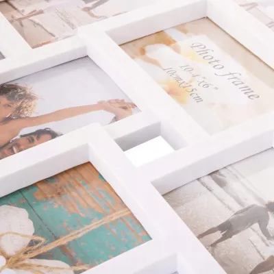 Fotorámik na 10 fotiek, 53x49 cm, biely SPRINGOS PANORAMA