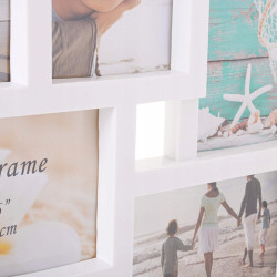 Fotorámik na 10 fotiek, 53x49 cm, biely SPRINGOS PANORAMA