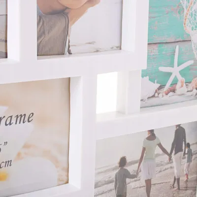 Fotorámik na 10 fotiek, 53x49 cm, biely SPRINGOS PANORAMA