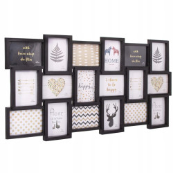 Fotorámik na 18 fotiek, 101x52 cm, čierny SPRINGOS PANORAMA