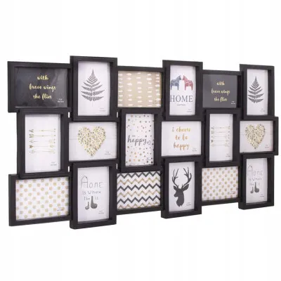 Fotorámik na 18 fotiek, 101x52 cm, čierny SPRINGOS PANORAMA