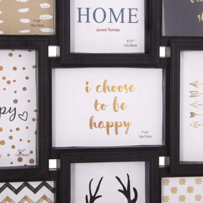 Fotorámik na 18 fotiek, 101x52 cm, čierny SPRINGOS PANORAMA