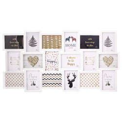 Fotorámik na 18 fotiek, 101x52 cm, biely SPRINGOS PANORAMA