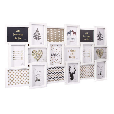 Fotorámik na 18 fotiek, 101x52 cm, biely SPRINGOS PANORAMA