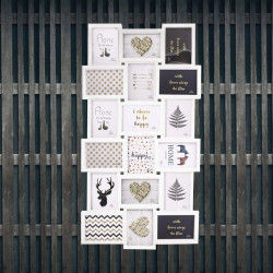 Fotorámik na 18 fotiek, 101x52 cm, biely SPRINGOS PANORAMA