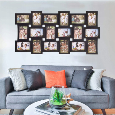 Fotorámik na 18 fotiek, 93x47 cm, čierny SPRINGOS PANORAMA