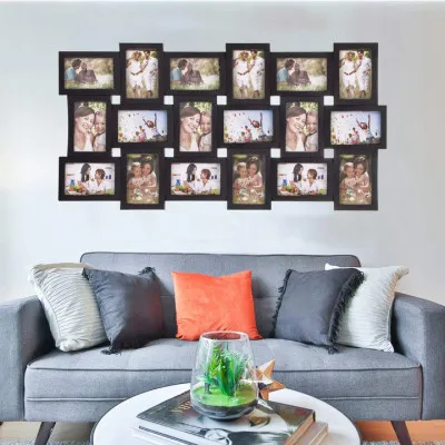 Fotorámik na 18 fotiek, 93x47 cm, čierny SPRINGOS PANORAMA