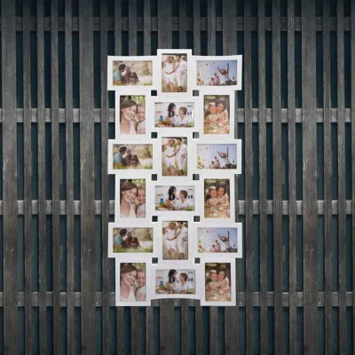 Fotorámik na 18 fotiek, 93x47 cm, biely SPRINGOS PANORAMA