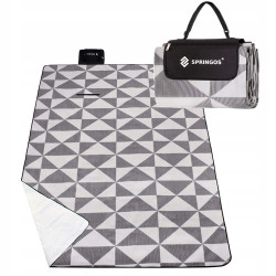 Pikniková deka 220x180 cm, šedo-biela SPRINGOS ANGLES
