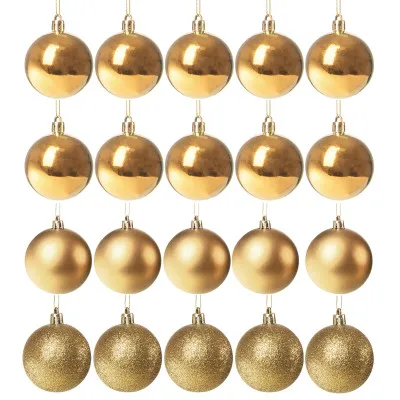 Vianočné banky zlaté mix - 4cm, sada 20ks