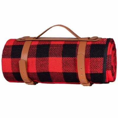 Pikniková deka 200x150 cm, čierno-červená SPRINGOS RETRO