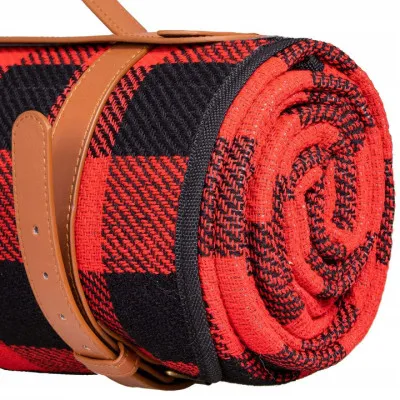 Pikniková deka 200x150 cm, čierno-červená SPRINGOS RETRO