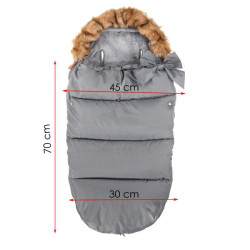 Zimný fusak s kožúškom 4v1 SPRINGOS PRESTIGE sivý