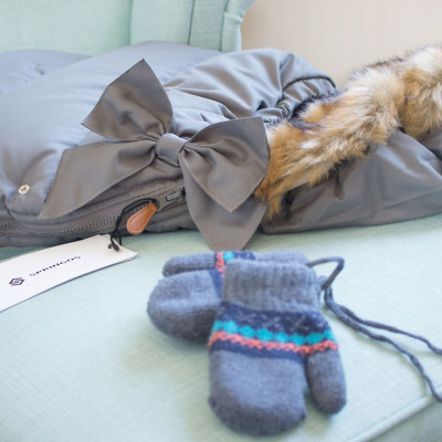 Zimný fusak s kožúškom 4v1 SPRINGOS PRESTIGE sivý