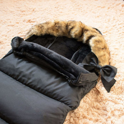 Zimný fusak s kožúškom 4v1 SPRINGOS PRESTIGE čierny