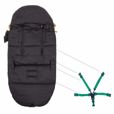 Zimný fusak s kožúškom 4v1 SPRINGOS PRESTIGE čierny