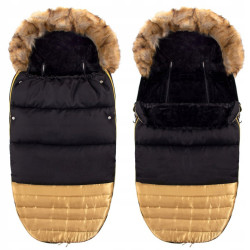 Zimný fusak s kožúškom 4v1 SPRINGOS MUFF čierno-zlatý