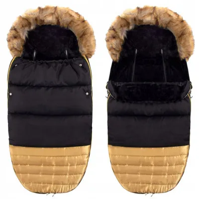 Zimný fusak s kožúškom 4v1 SPRINGOS MUFF čierno-zlatý