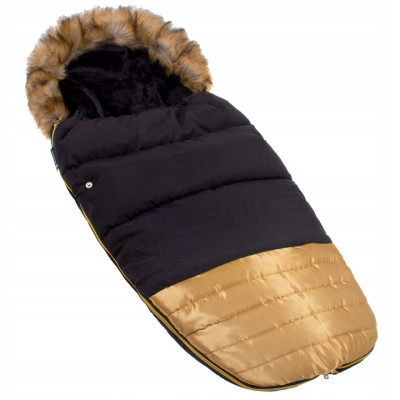 Zimný fusak s kožúškom 4v1 SPRINGOS MUFF čierno-zlatý