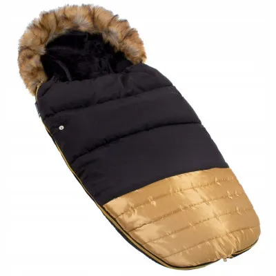 Zimný fusak s kožúškom 4v1 SPRINGOS MUFF čierno-zlatý