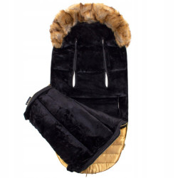 Zimný fusak s kožúškom 4v1 SPRINGOS MUFF čierno-zlatý