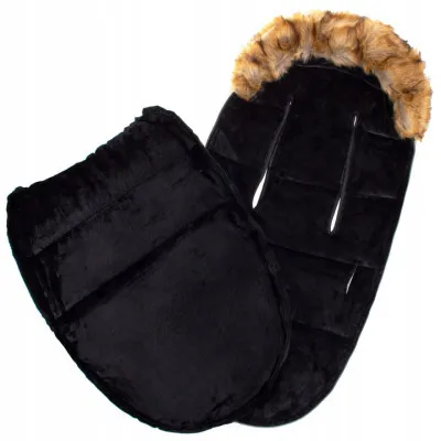 Zimný fusak s kožúškom 4v1 SPRINGOS MUFF čierno-zlatý