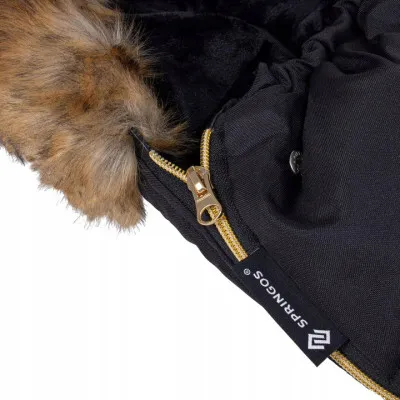 Zimný fusak s kožúškom 4v1 SPRINGOS MUFF čierno-zlatý