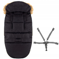 Zimný fusak s kožúškom 4v1 SPRINGOS MUFF čierno-zlatý