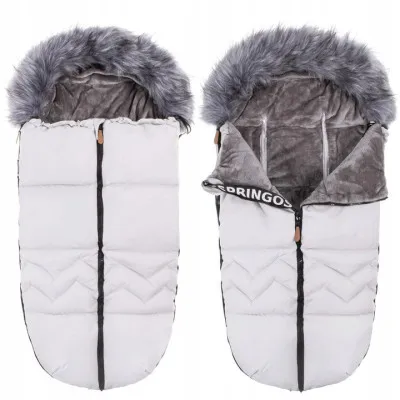 Zimný fusak s kožúškom 4v1 SPRINGOS FLUFFY biely