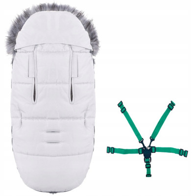 Zimný fusak s kožúškom 4v1 SPRINGOS FLUFFY biely