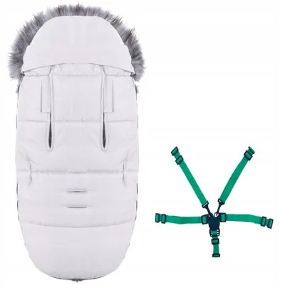 Zimný fusak s kožúškom 4v1 SPRINGOS FLUFFY biely