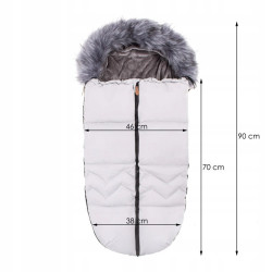 Zimný fusak s kožúškom 4v1 SPRINGOS FLUFFY biely