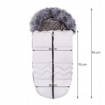 Zimný fusak s kožúškom 4v1 SPRINGOS FLUFFY biely