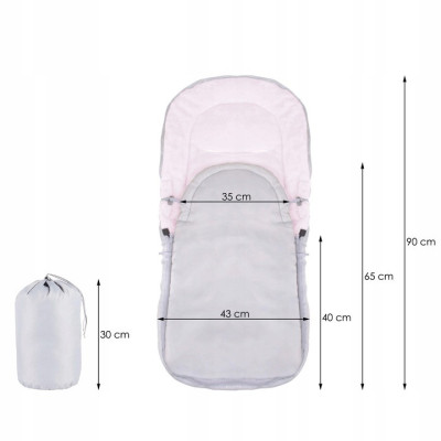 Zimný fusak 4v1 SPRINGOS IGLU svetlo šedý/ružový