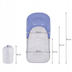 Zimný fusak 4v1 SPRINGOS IGLU svetlo šedý/modrý